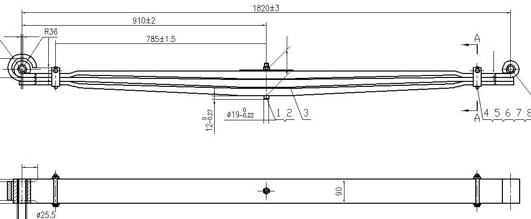 1300566 / 1377670 / 1767544 / 2137285 SCANIA 3-4 P,G,R,T SERIES TRAILING ARM (FRONT) ,LEAF SPRING - Görsel 2